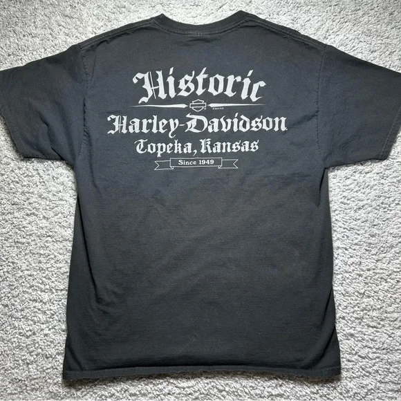 Harley Davidson Shirt Mens Large Crewneck Shamrock Tee Lucky Skull Patricks Day - Picture 3 of 3